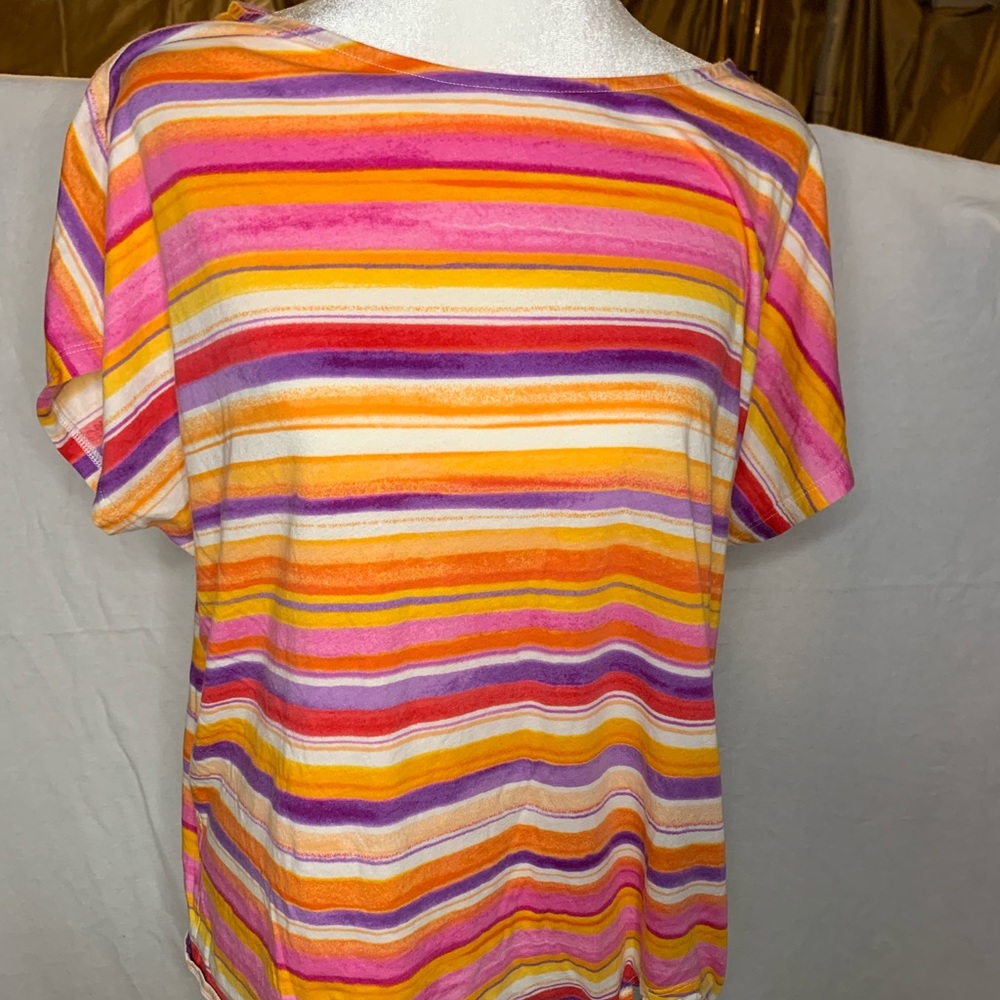 Ralph Lauren Women's Striped Tie-Front Tee